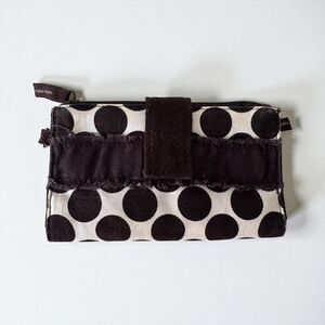 Thirty One Retro Metro Fold Up Wallet Black And White Polka Dot Print Cards Cash